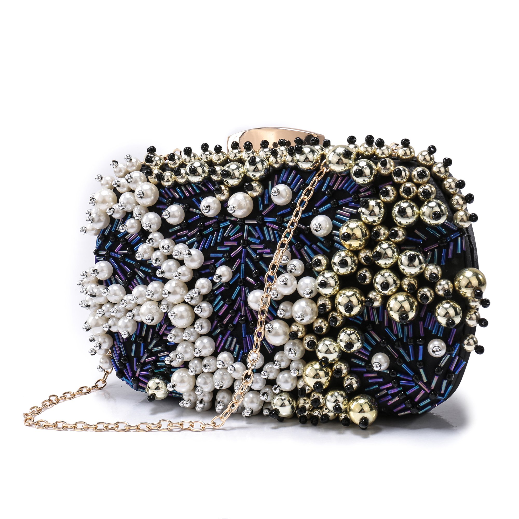 BIG-SALE- Evening Handbags Flower Evening Clutch Pearl Beaded Evening Handbags for Cocktail Wedding