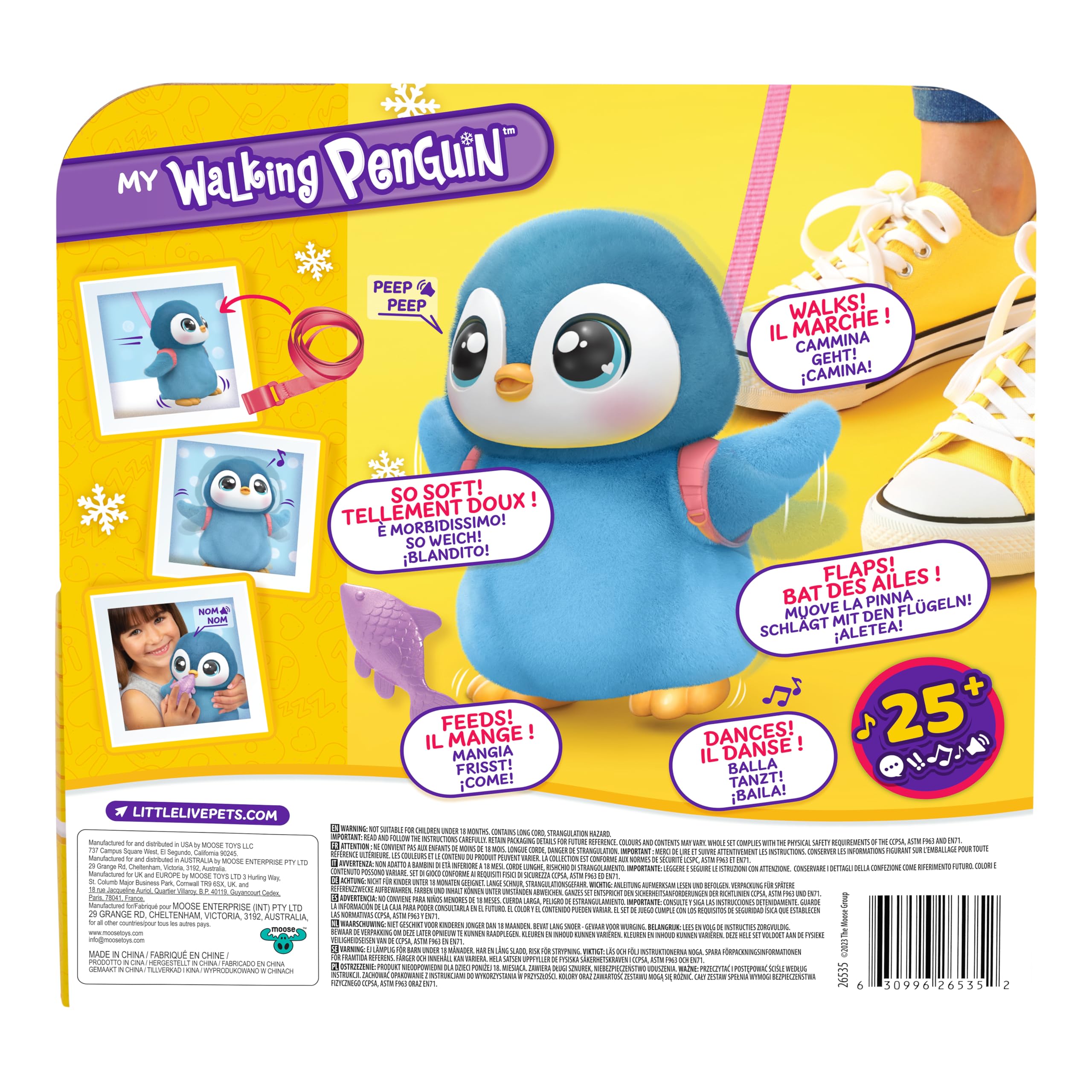 Little Live Pets My Walking Penguin Waddles | Kuscheliger interaktiver Pinguin, der läuft, Tanzt und mit den Flügeln flattert. Über 25 Geräusche & Reaktionen. Batterien enthalten. Ab 5 Jahren.