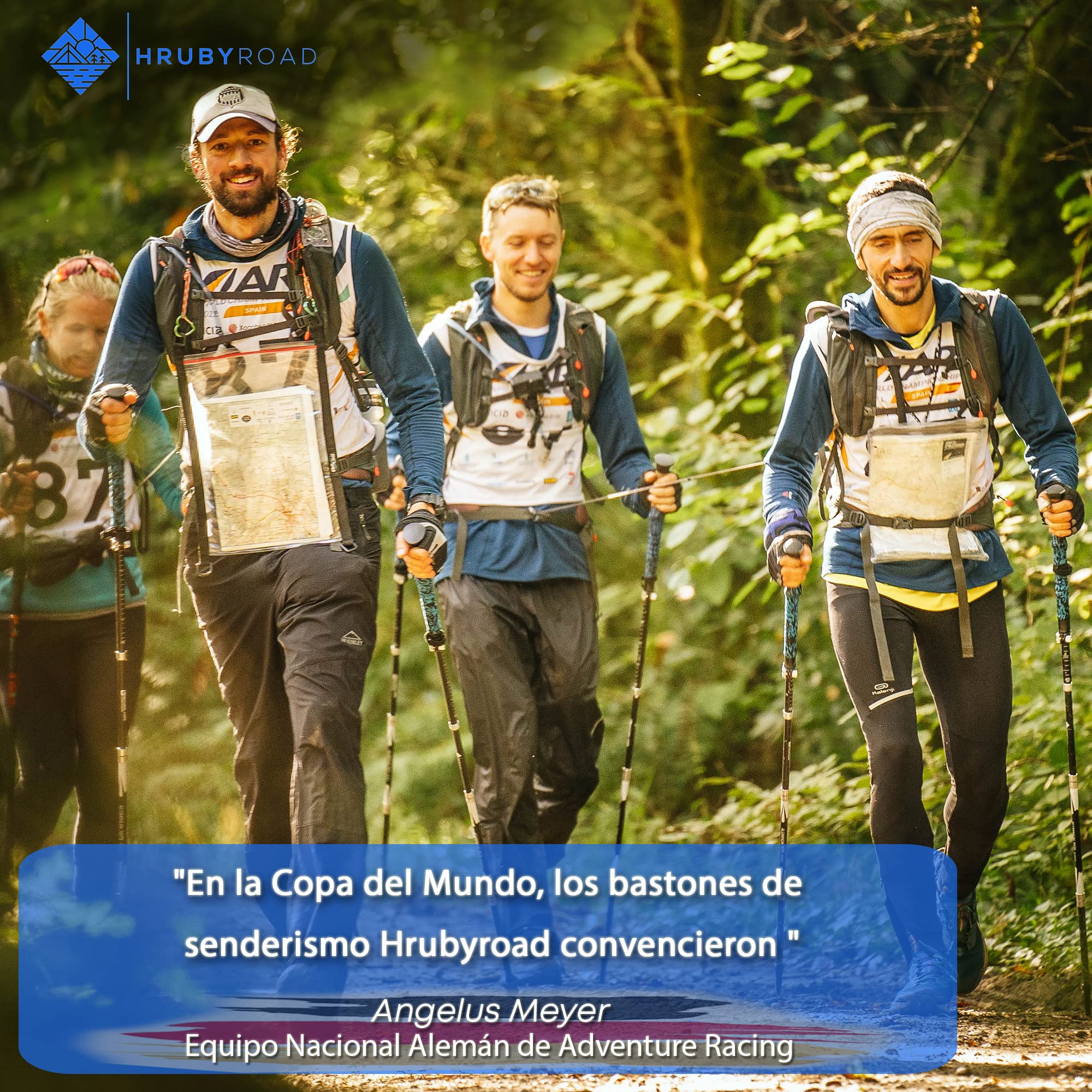 HrubyRoad® Bastones de Senderismo Telescópicos | Bastones de Marcha Nórdica Mujeres y Hombres | Bastones de Trekking Ultraestables [con 6 Accesorios]