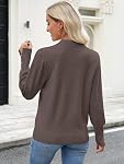 ANRABESS Sweaters pour les femmes manches longues V Cou Chemises Business Casual Work Blouses 2026 Hauts du chandail de pull-over à l'automne