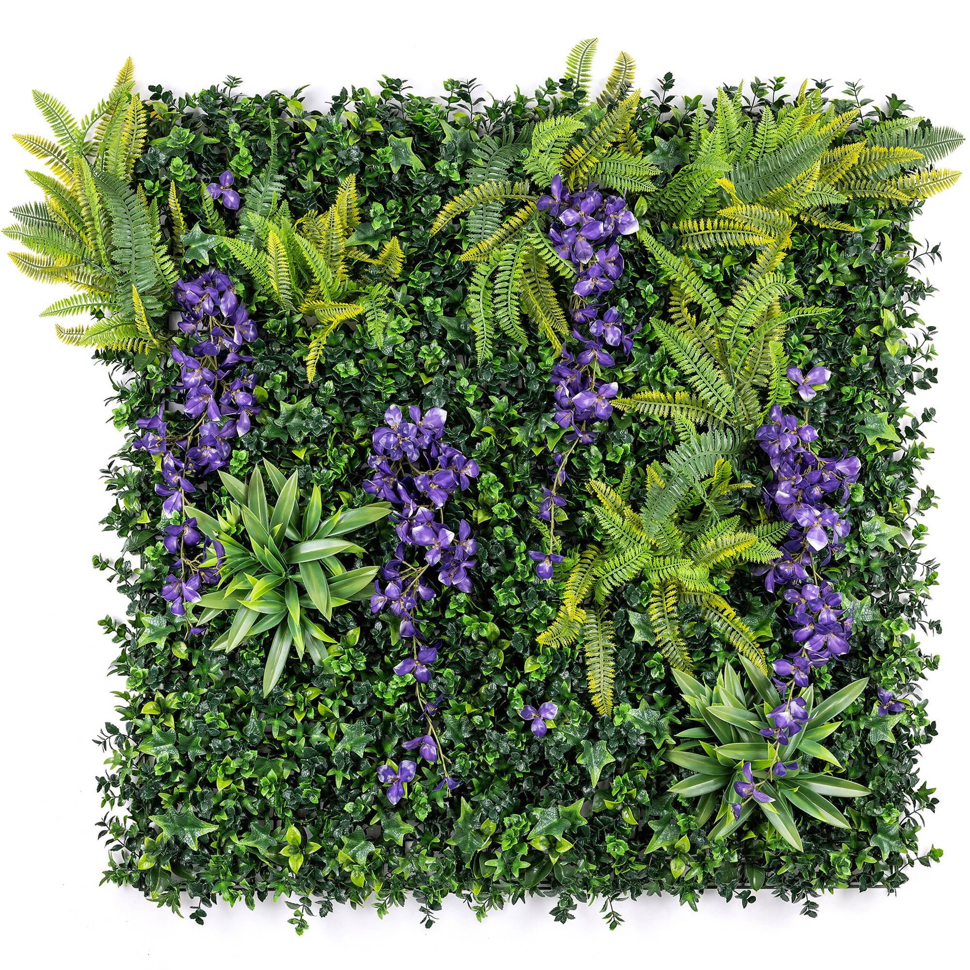 CHRISTOW Purple Wisteria Artificial Living Wall Panels, 1m x 1m, 2 Pack