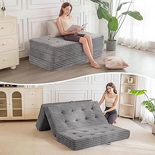 MAXYOYO Tri-Fold Folding Sofa Couch Bed