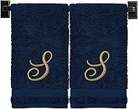 Vista 42 de Toallas de mano beige para baño, monogramadas, toallas turcas de algodón de lujo, bordadas en Estados Unidos, juego de 2, elige el color y la letra
