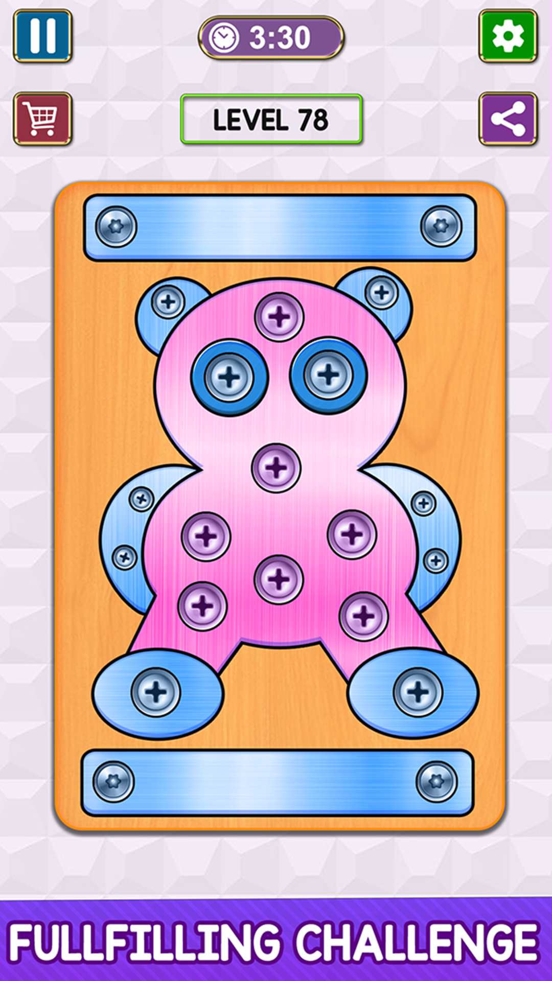 Nuts & Bolts Screw Puzzle Games Unscrew To Free Nuts & Sort Brain Games For Kids Triple