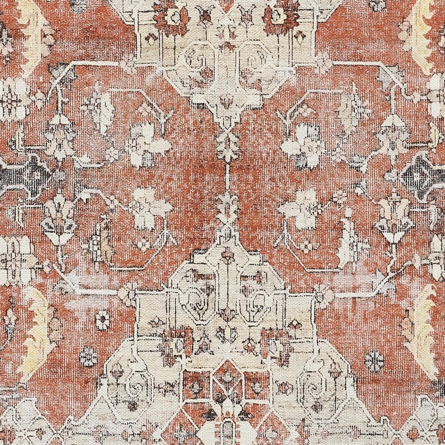 Momeni Chandler Cotton and Polyester Traditional Indoor Area Rug, Rust, 4' X 6'