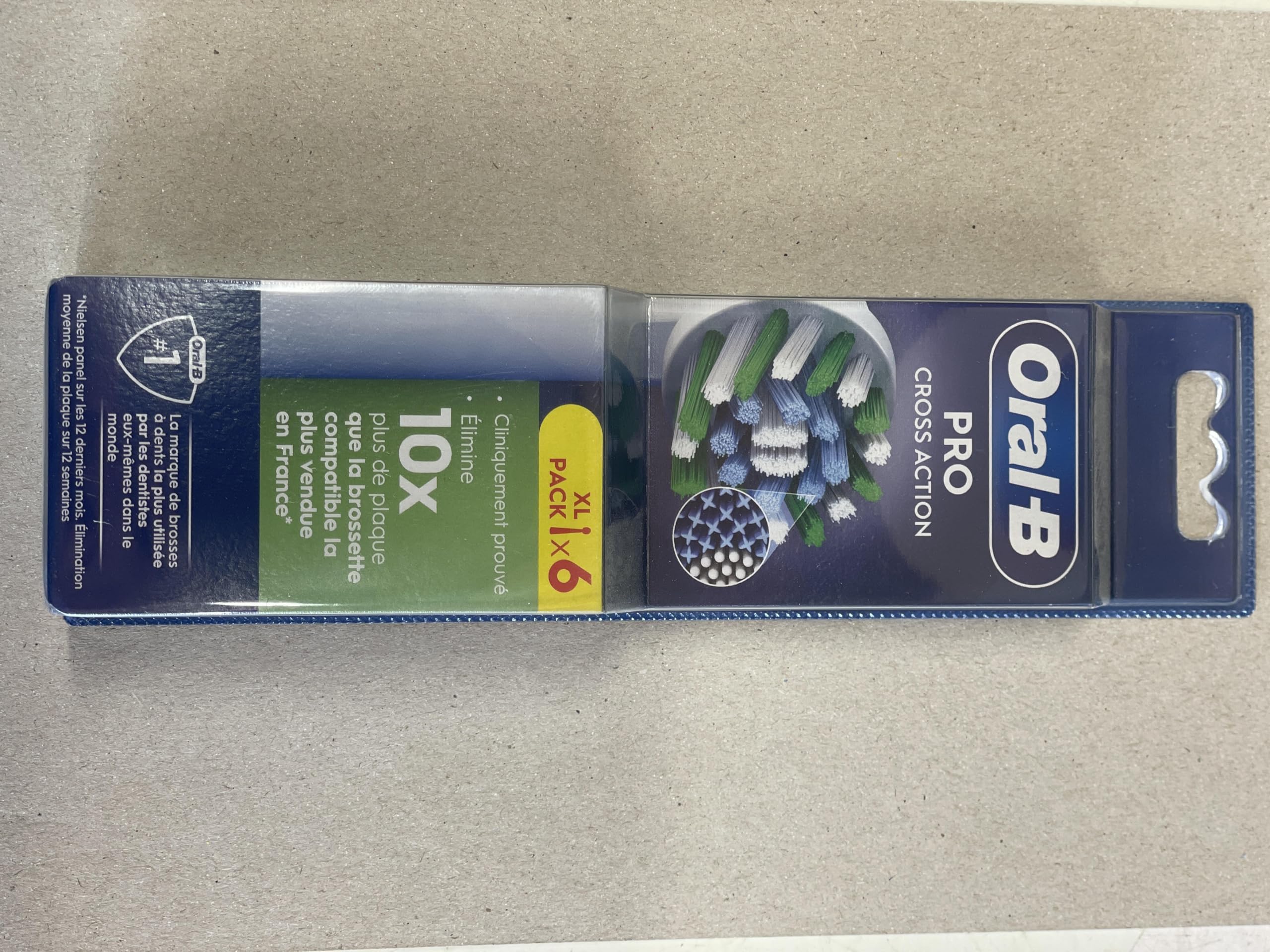 Oral-B Pro CrossAction Lot de 6 brossettes de rechange, originales, pour un nettoyage des dents optimal, avec poils innovants en forme de X, blanches