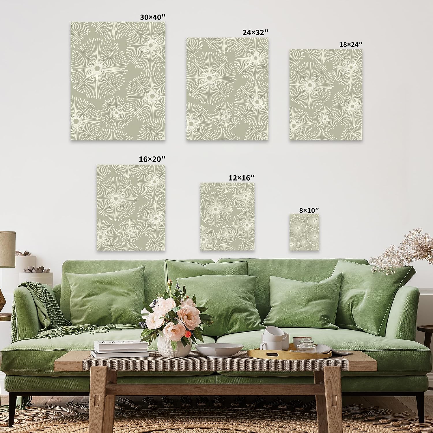 Poster Master Circle Lines Canvas - Geometric Print - Abstract Line Art - Mid Century Modern Design - Minimal Illustration Art - Chic Boho Living Room Wall Decor - 8x10 STRETCHED Canvas