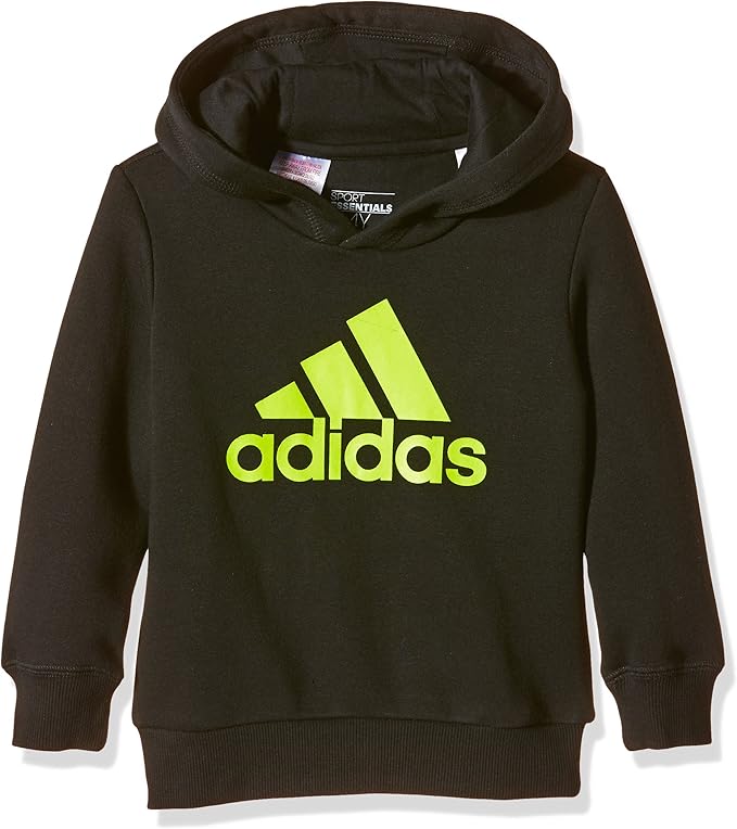 adidas Boys Essentials Logo Hoodie MultiColoured Black/Yellow Size 7