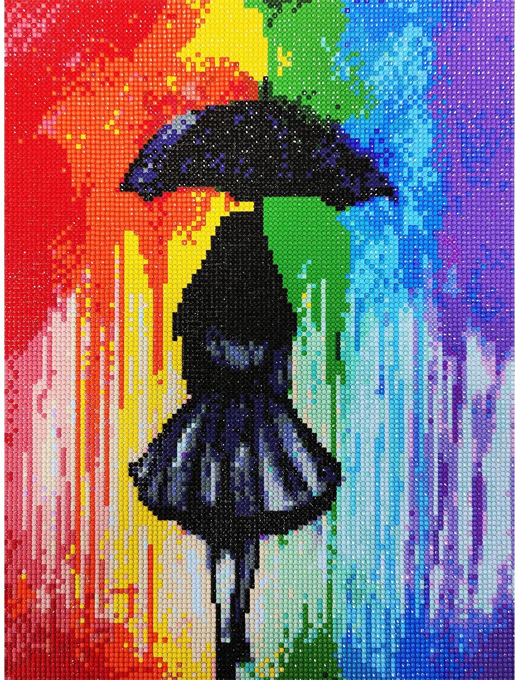 TINY FUN 5D Diamond Art Painting Kits for Adults DIY Full Drill Girls Gem Painting with Round Diamonds for Home Wall Decor(12x16in)