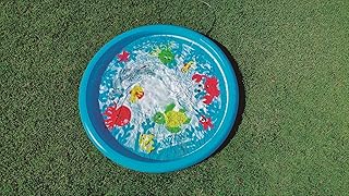 WOW Sports Ocean Splash Pad, Wading Pool for Children and Toddlers, PVC Splash pad with Built-in Sprinklers