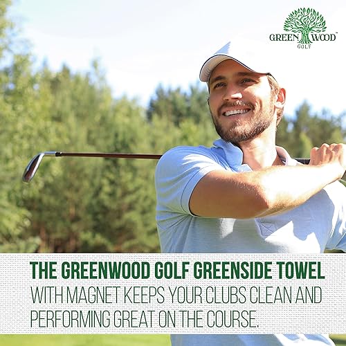Miniatura 7 de Greenwood Golf Greenside - Toalla con imán  Diseño innovador, tecnología avanzada de microfibra  Calidad premium  Accesorio esencial para golfistas