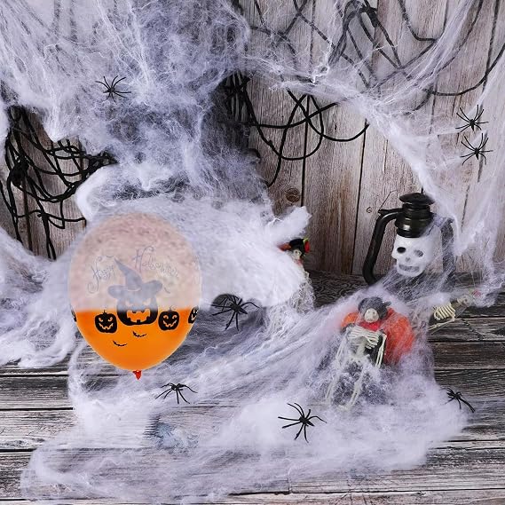 Halloween Spider Web Decoration, Outdoor Spider Web Decoration(500sqft+20Spiders)