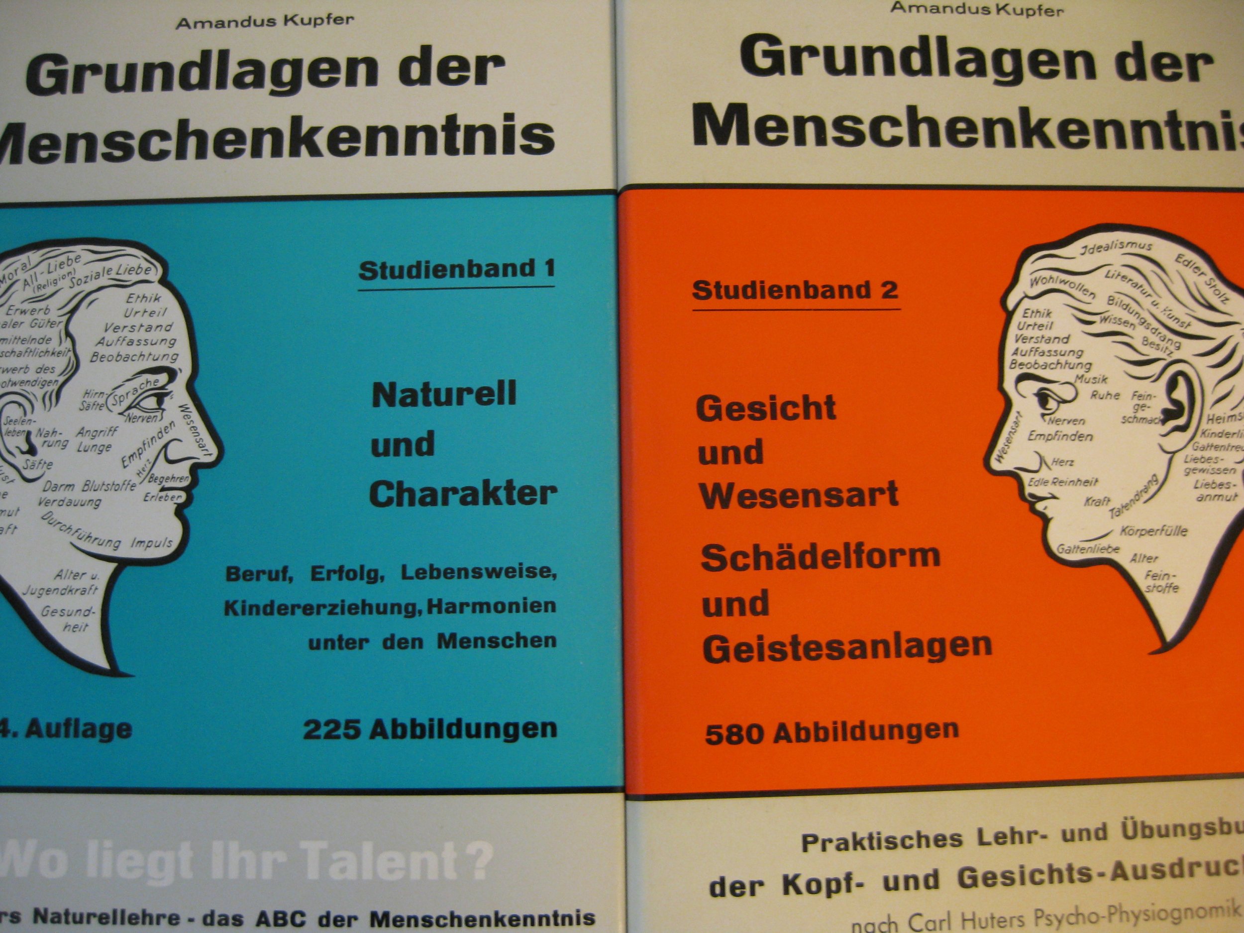 Grundlagen der Menschenkenntnis - 2 Bände (Band 1: Naturell und Charakter - Band 2: Gesicht und Wesensart - Schädelform und Geistesanlagen)