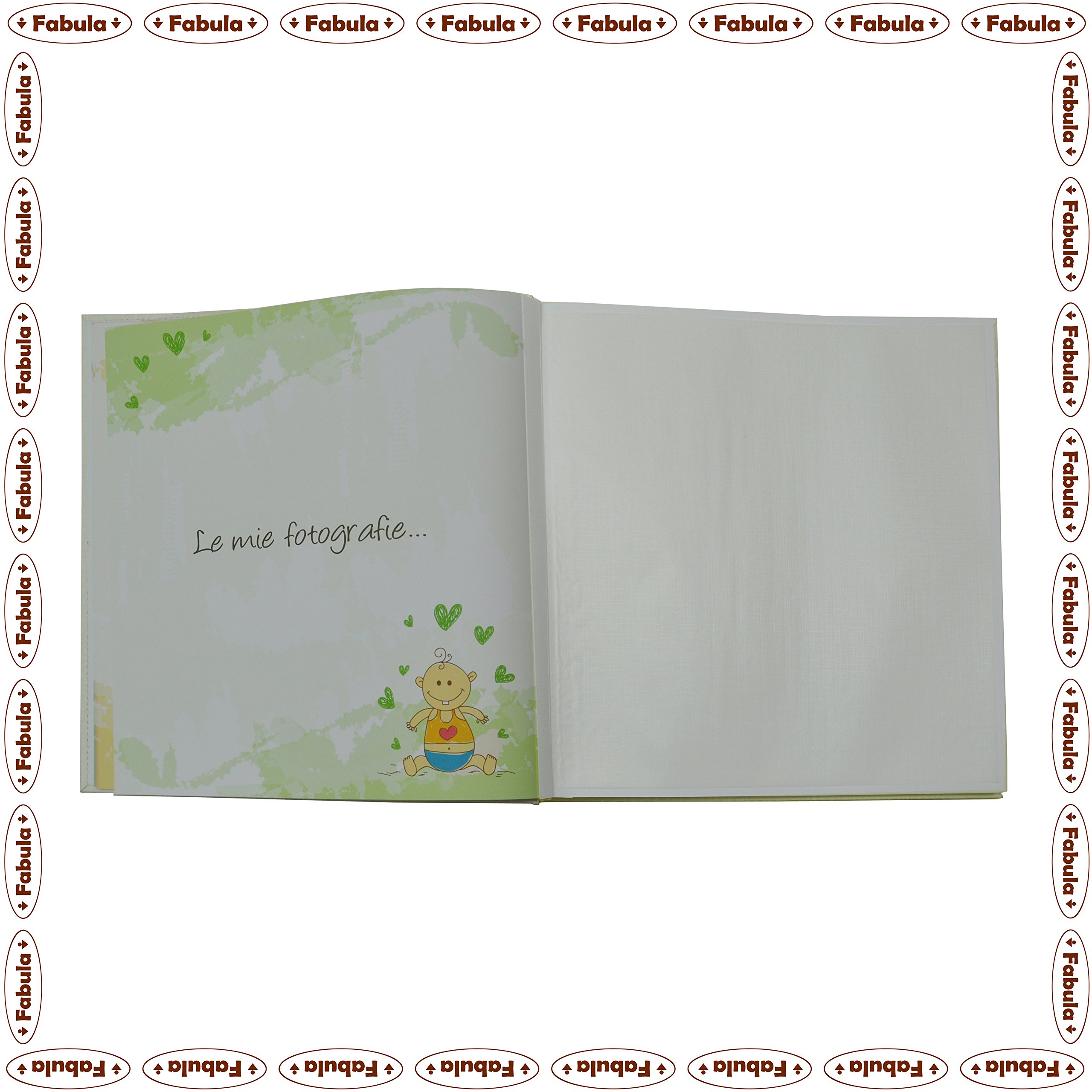 Fabula Linea Bimbo - Album Nascita Bimbo Cappello Rosa - formato cm 24x30 con Copertina 204 Lilla e applicazioni in legno - 4 fogli DIARIO NASCITA + 30 fogli bianchi per incollaggio foto - Cod. 15767n