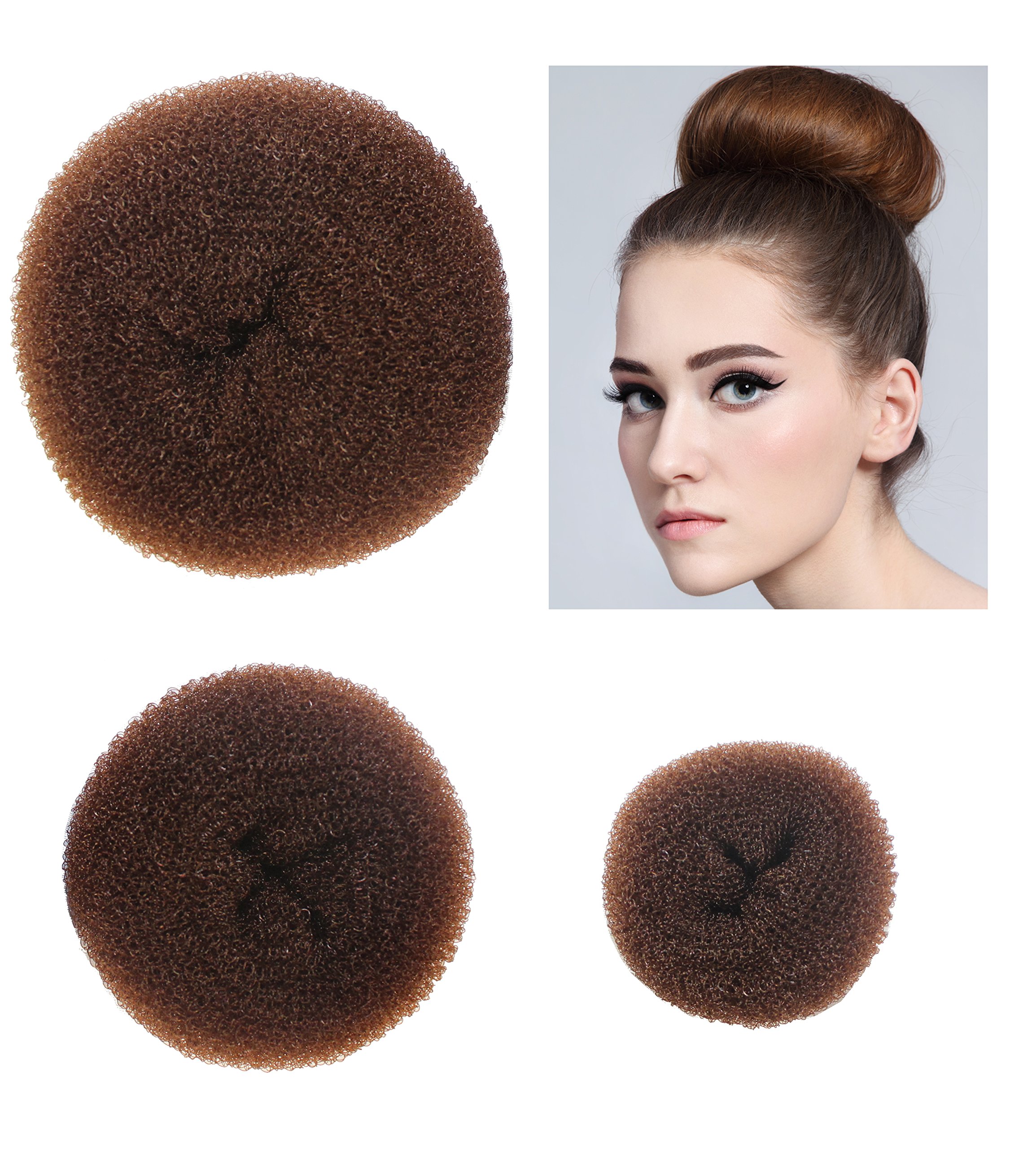 Styla Hair 3 Piece Donut Hair Bun Maker 1 Small 1 Medium 1