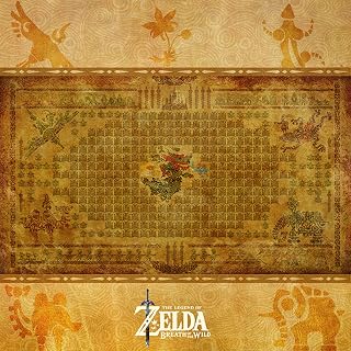 Prolific Art Galleries The Legend of Zelda Breath of the Wild Hyrule Map Canvas Print Poster Wall Art Decor - 6x6 inch - Ganon and Divine Beasts; Vah Ruta Vah Medoh Vah Rudania and Vah Naboris