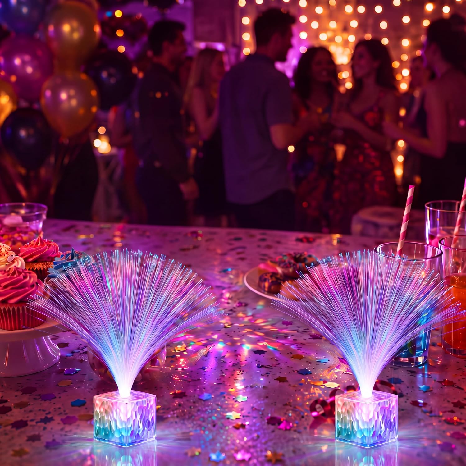 Amylove 30 Pcs Mini Fiber Optic Lamp Glow Party Favors, Clear, 9 Inch image 4