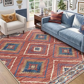 40% off: BESTSWEETIE Area Rug 6x9 Rug Machine Washable Non-Slip Low Pile Print Pattern Western Rug for …