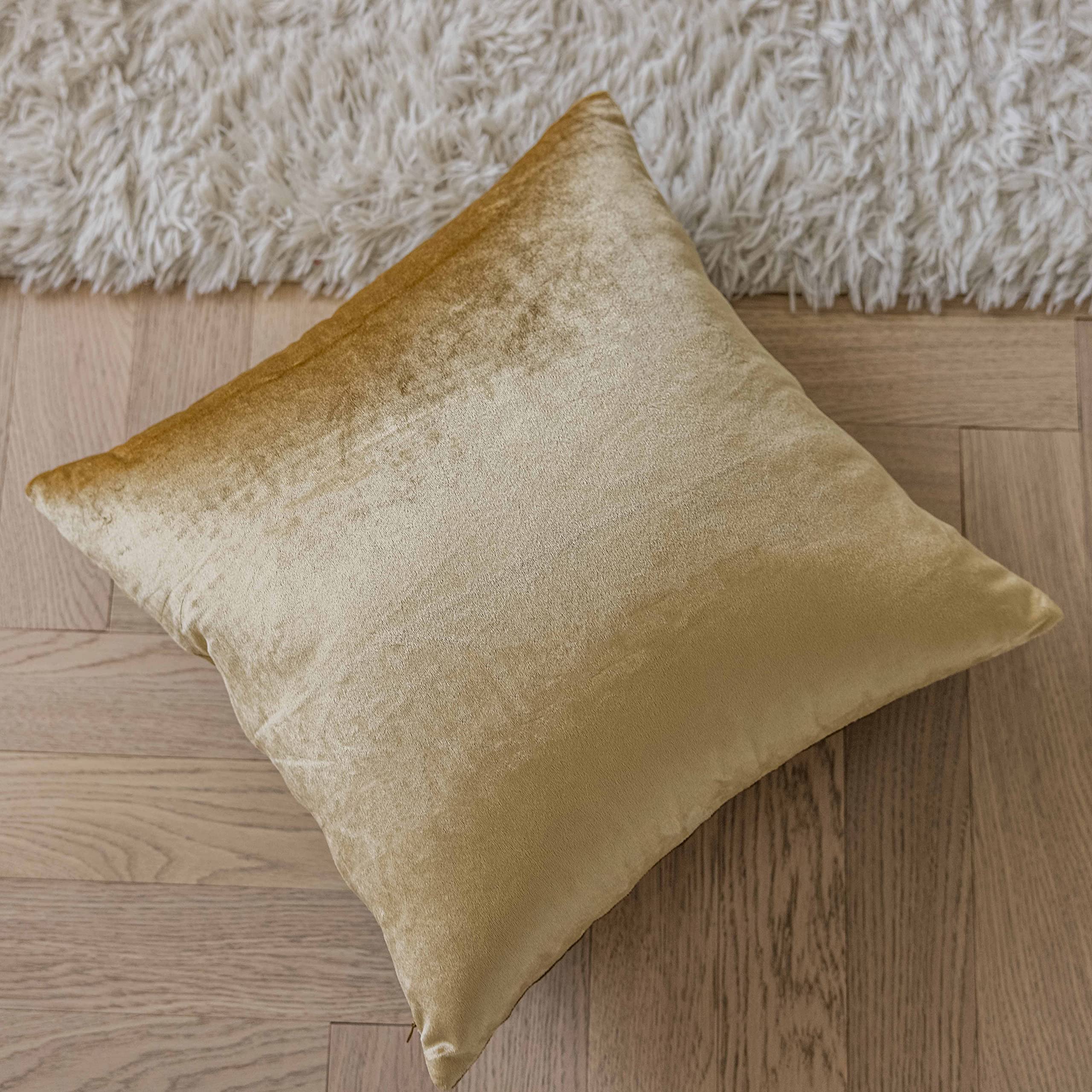 Demetex Gold Cushion Covers 45cm x 45cm Soft Velvet Cushion Cases Square Decorative Cushions for Couch Sofa Living Room Set of 2 - Image 4