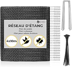 Uikos Anti Oiseaux 4x10m I Matériel de montage inclus I Filet de jardin I Filet de Protection I Filet d'étang