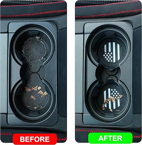 Miniatura 3 de Amooca - Portavasos universal y antideslizante de silicona para auto, accesorios para el interior del auto, para bebida, con la bandera