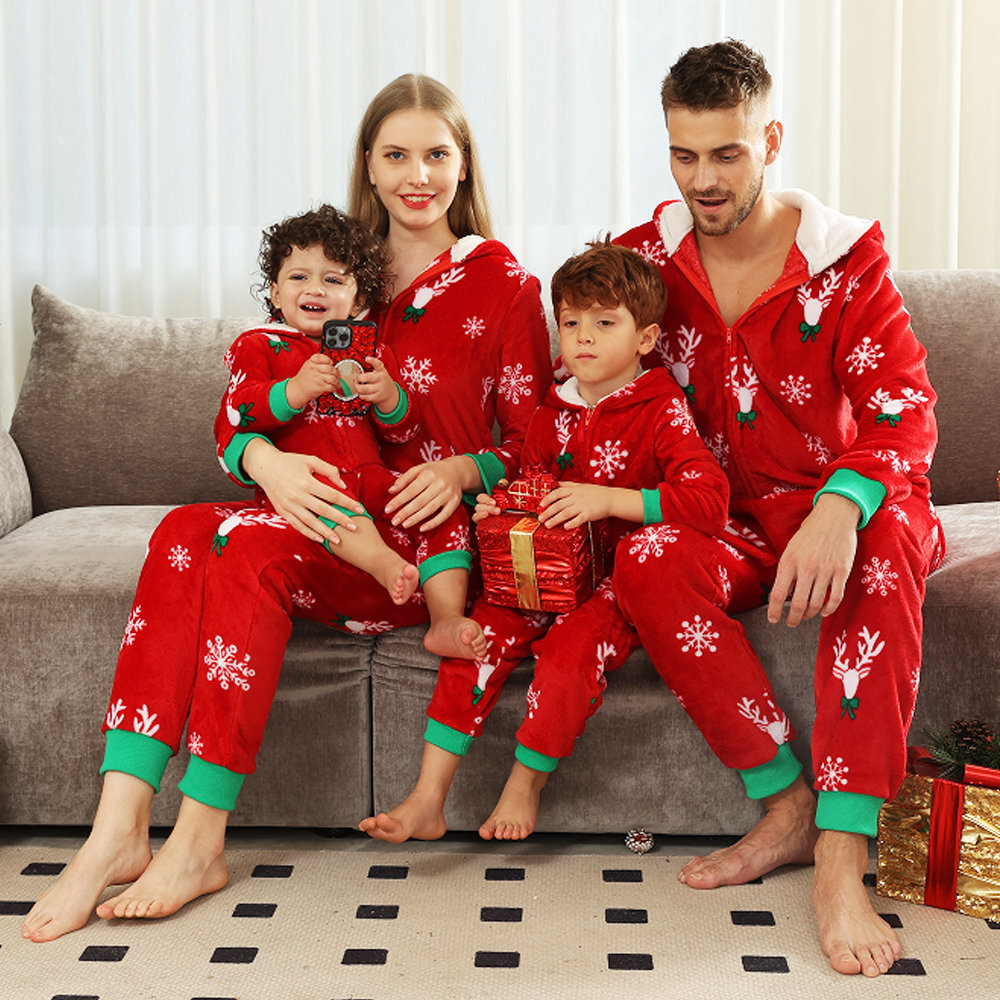 Bijpassende kerstpyjama voor familie patroon rendier kerst moeder en