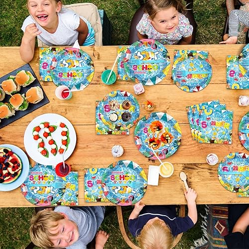 Miniatura 14 de 96 piezas de suministros de fiesta de cumpleaños florales de cumpleaños, platos de papel, servilletas, flores de oro rosa, decoraciones de fiesta