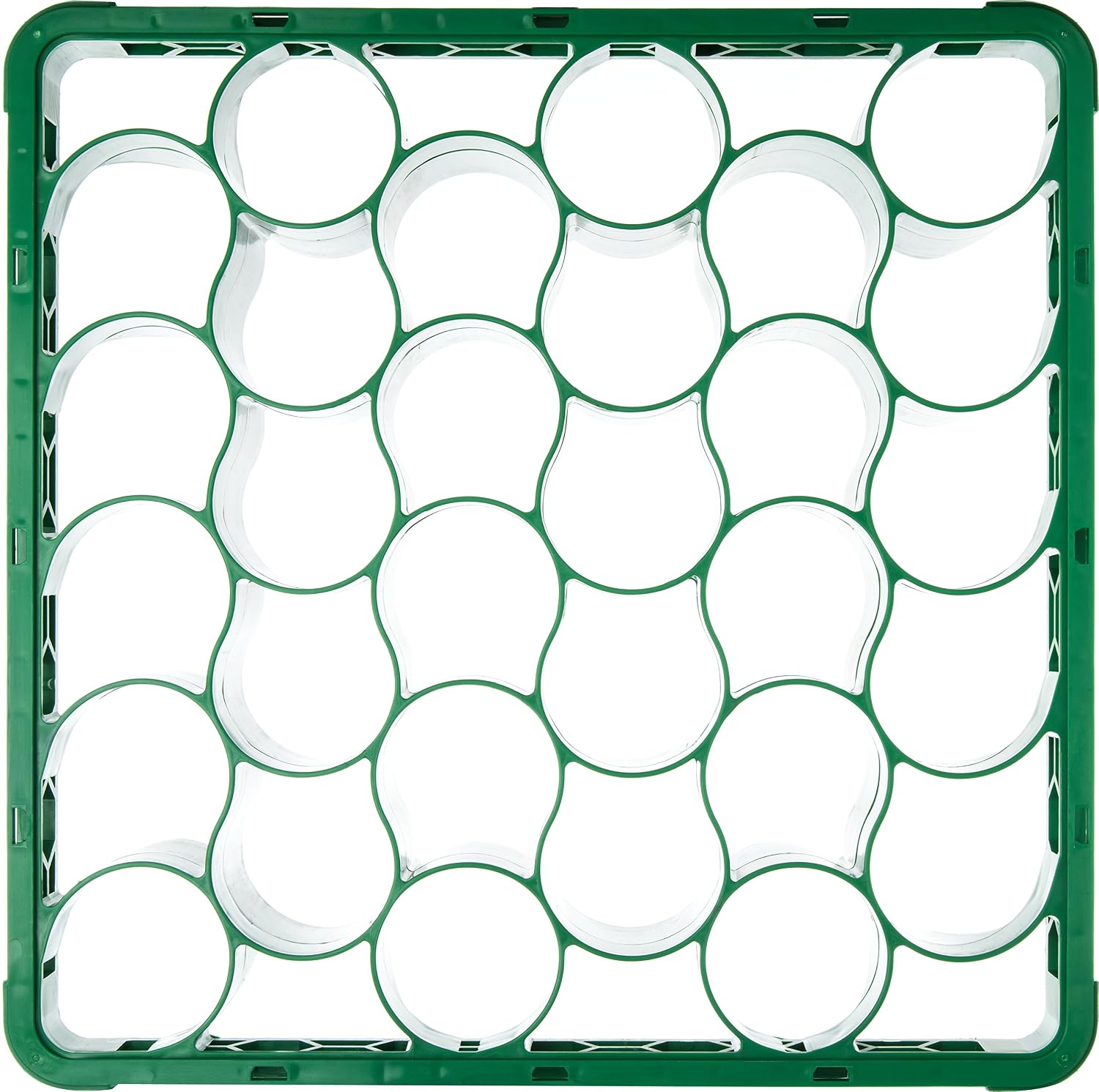 Carlisle FoodService Products REW30LC09 OptiClean NeWave Color-Coded Long Glass Rack Extender, 30 Compartment, 4.75" Height, 19.88" Width, 19.88" Length, Polypropylene (PP), Green (Pack of 4)