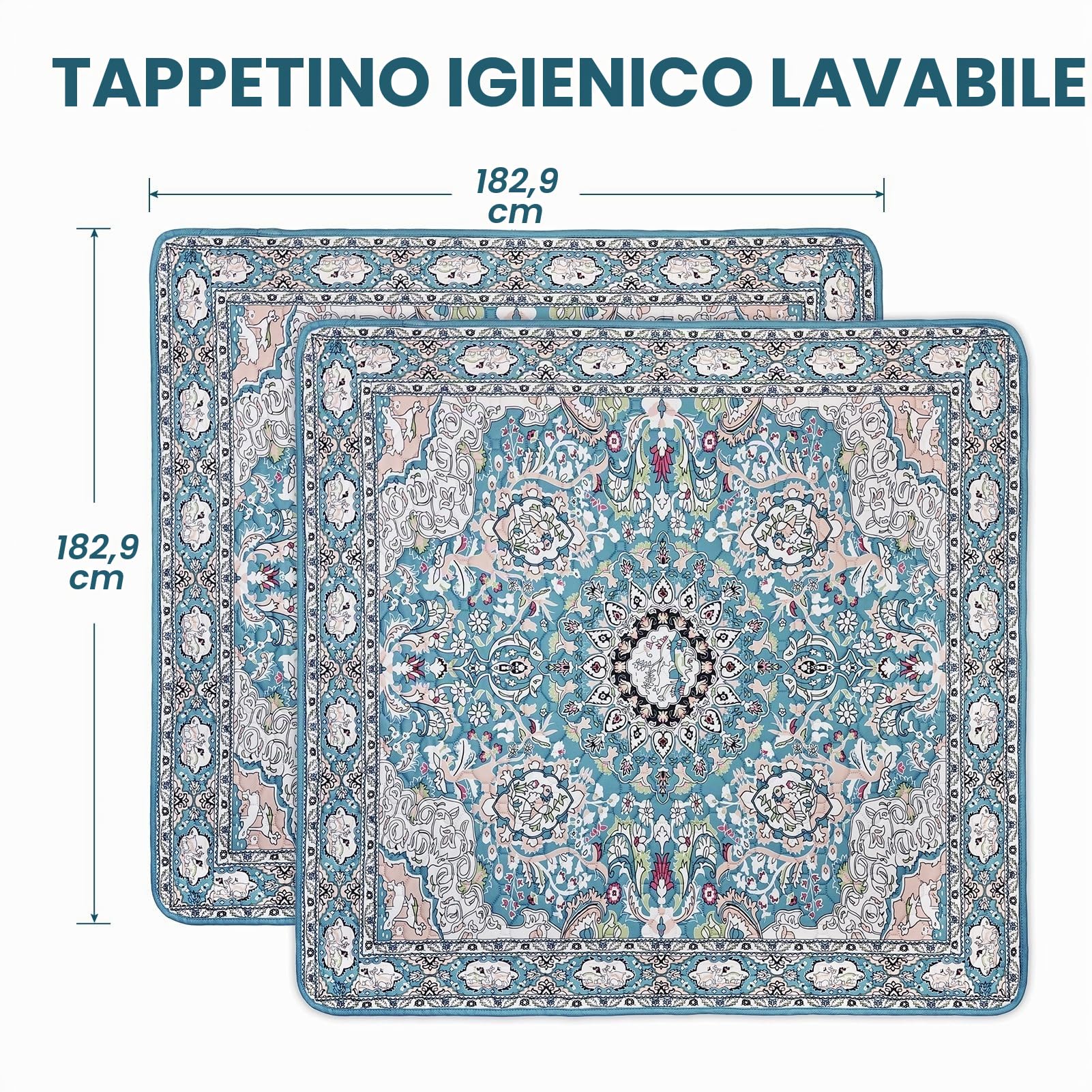 Tappetini lavabili per cani, tappetini per cuccioli con feromoni,182x182cm | Tappetino assorbente per cuccioli aggiornato 2026, impermeabile e antiscivolo, ad assorbimento rapido a prova di perdite