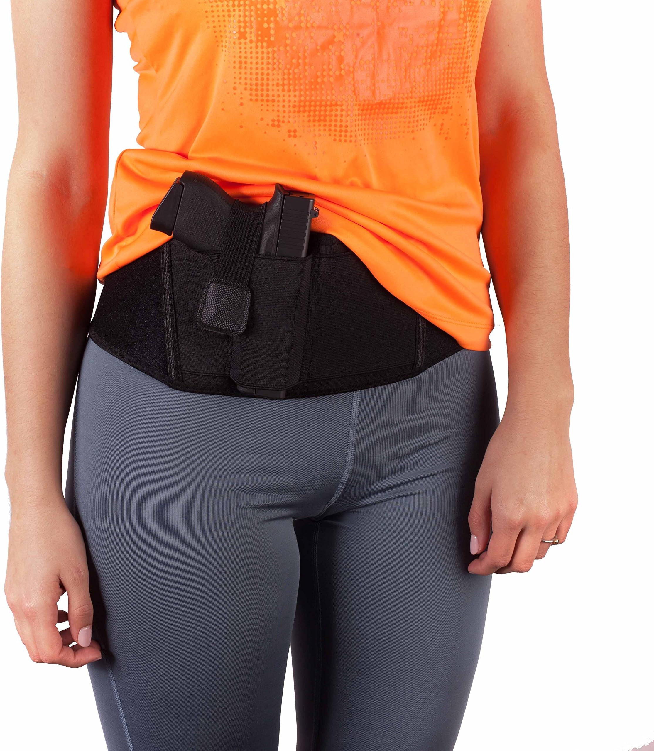 Belly Band Holster for Concealed Carry by Mercor TAC – Bonus Extra Large Pouch for Any Phone - Breathable Design, Unisex & Universal Fit - Fits M&P Shield, Sig Sauer, Beretta, Bersa, Taurus & Other