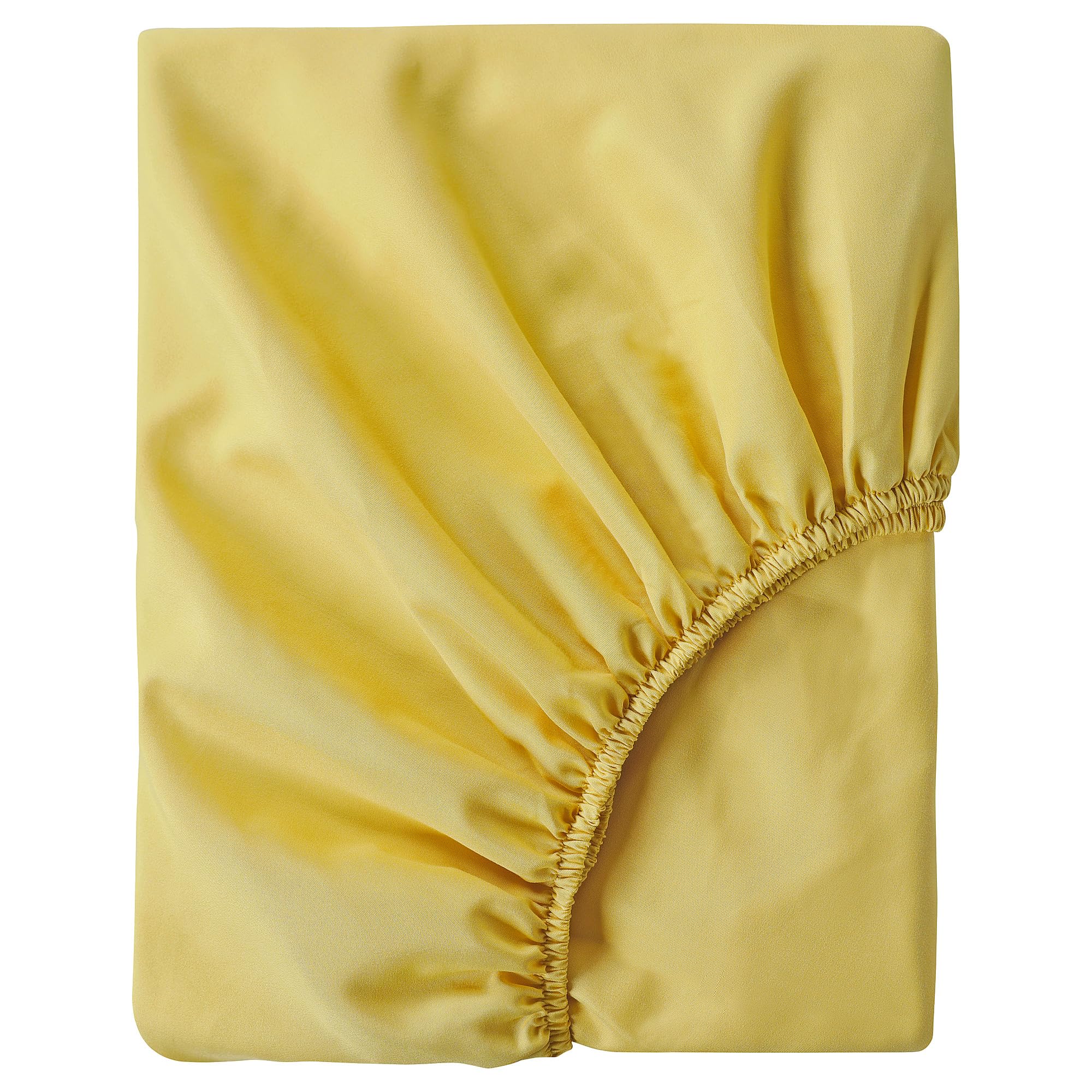 Drap-housse jaune 90 x 200 cm literie coton pour matelas 1 place