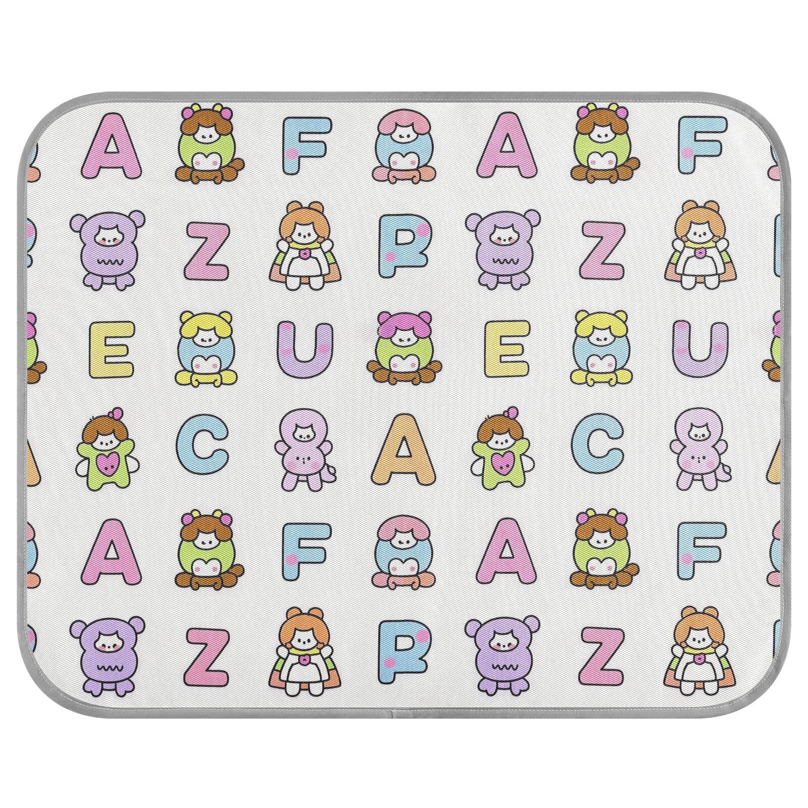 siphylline Childish Cartoon Animal Alphabet Colorful Summer cat Cooling mat Self Cooling Blankets for Outdoor Cats for Kittens Sleeping Portable Manta Fria para Perros S