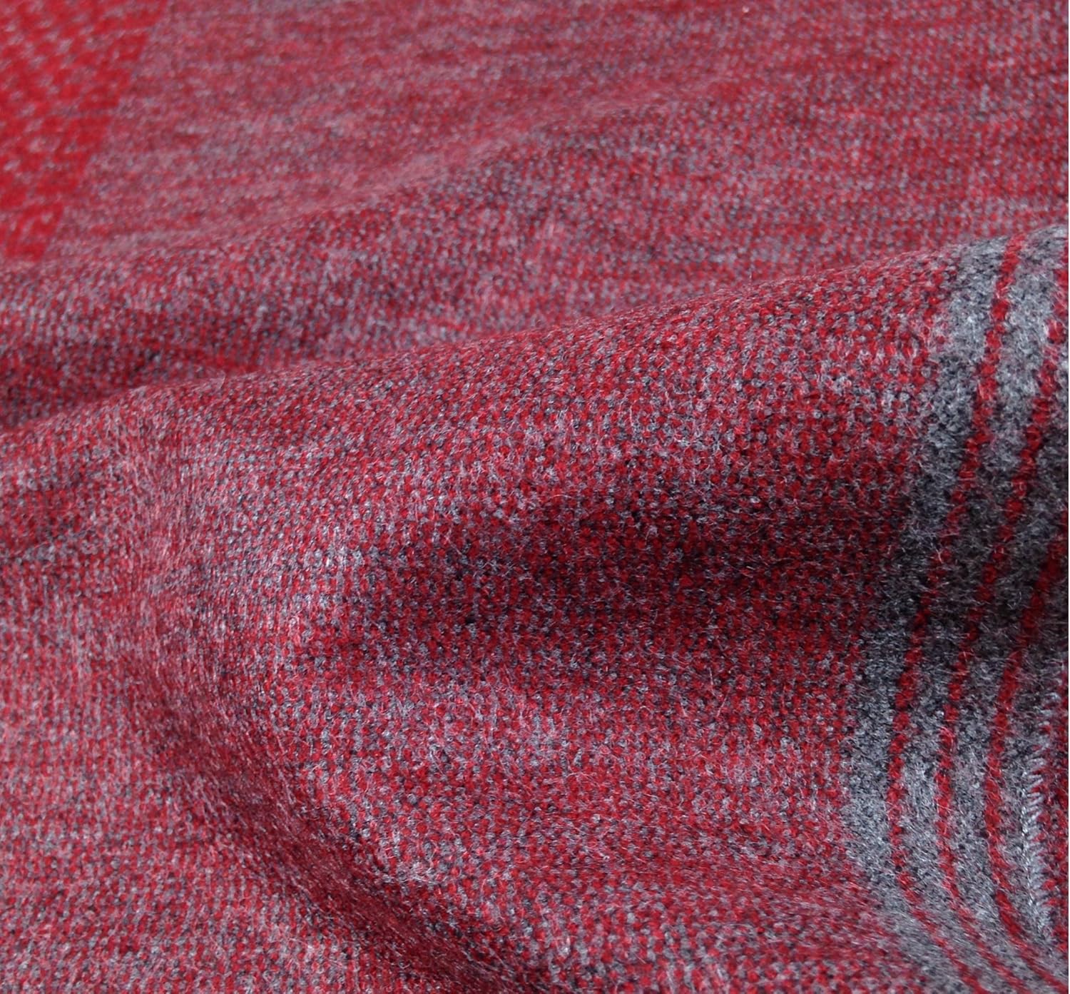 Livativ Bleu Nero Luxurious Winter Scarf for Men and Women – Large Selection of Unique Design Scarves – Super Soft Premium Feel Maroon Grey Vertical - Image 5