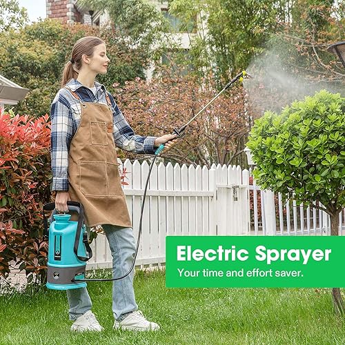 Miniatura 2 de VIVOGROW Pulverizador a batería, pulverizador de bomba eléctrica de 2.1 galones8L con seis boquillas, correa de hombro ajustable y varita de