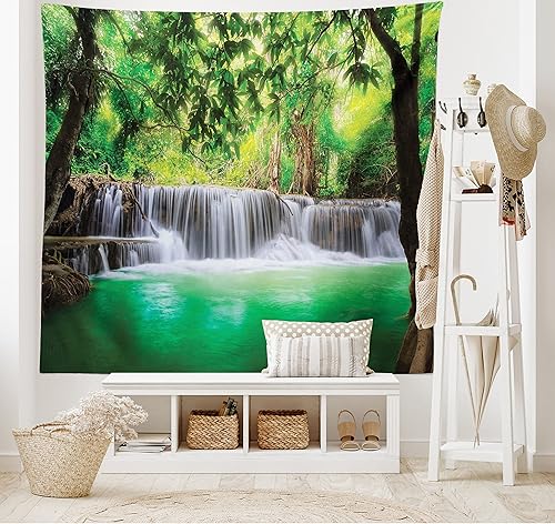 Miniatura 92 de Lunarable Tapiz de La Habana, caballeros que tocan saxofón con sombreros de Panamá y auto rojo nostálgico, colgante de pared para dormitorio, sala