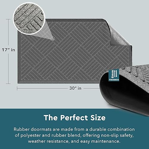 Miniatura 3 de Tapete prémium para todas las estaciones con parte trasera de goma antideslizante, resistente a la intemperie, a las manchas y a la decoloración,