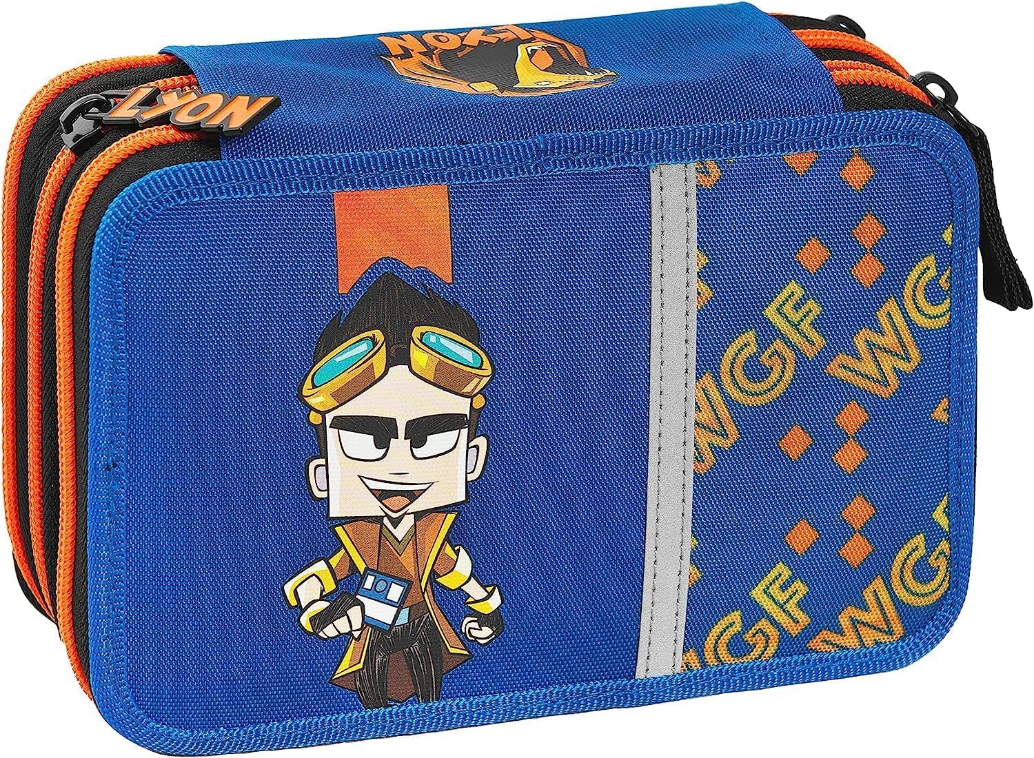Schoolpack Zaino Scuola Lyon Organizzato + Astuccio 3 Zip + Portachiavi Cubo e Smile in Omaggio