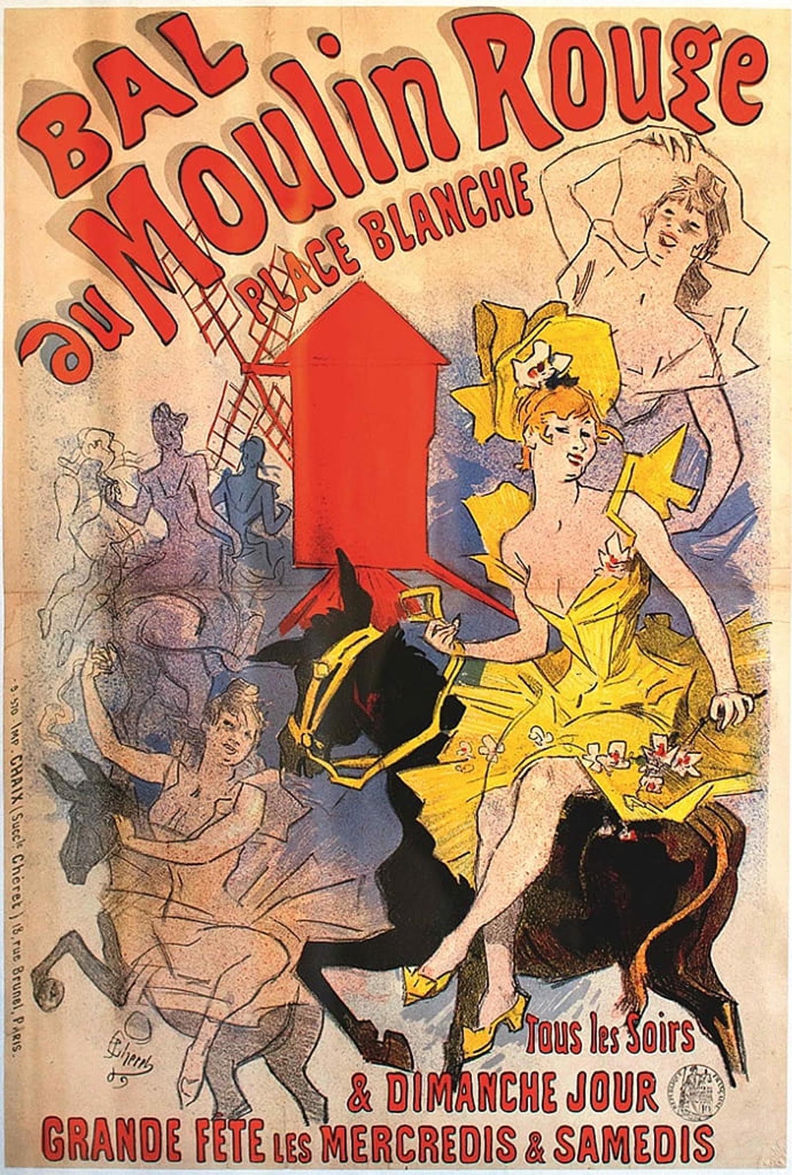 POSTERIIk Famous Print Pop Art Wall Art Graffiti Bal Du by Jules Cheret Art Prints for Home Decor 60x90cm