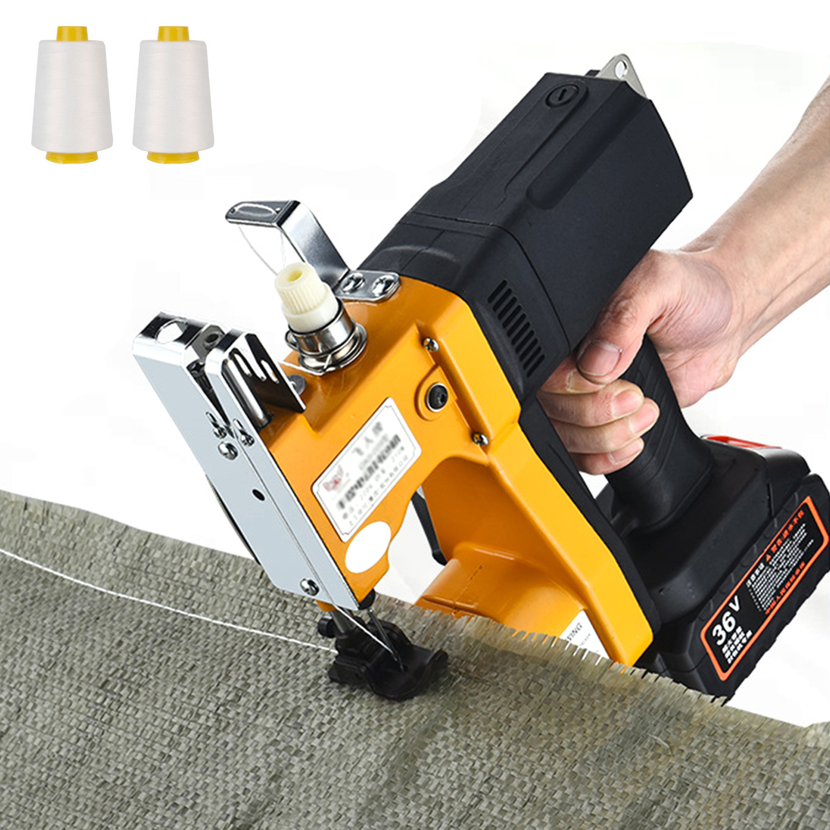 ミシン 糸 初心者 ポータブル 袋縫い 自動 電動 シングル針 作業用 持ち運び可能 チェーンステッチ 91fd94tfijL.jpg