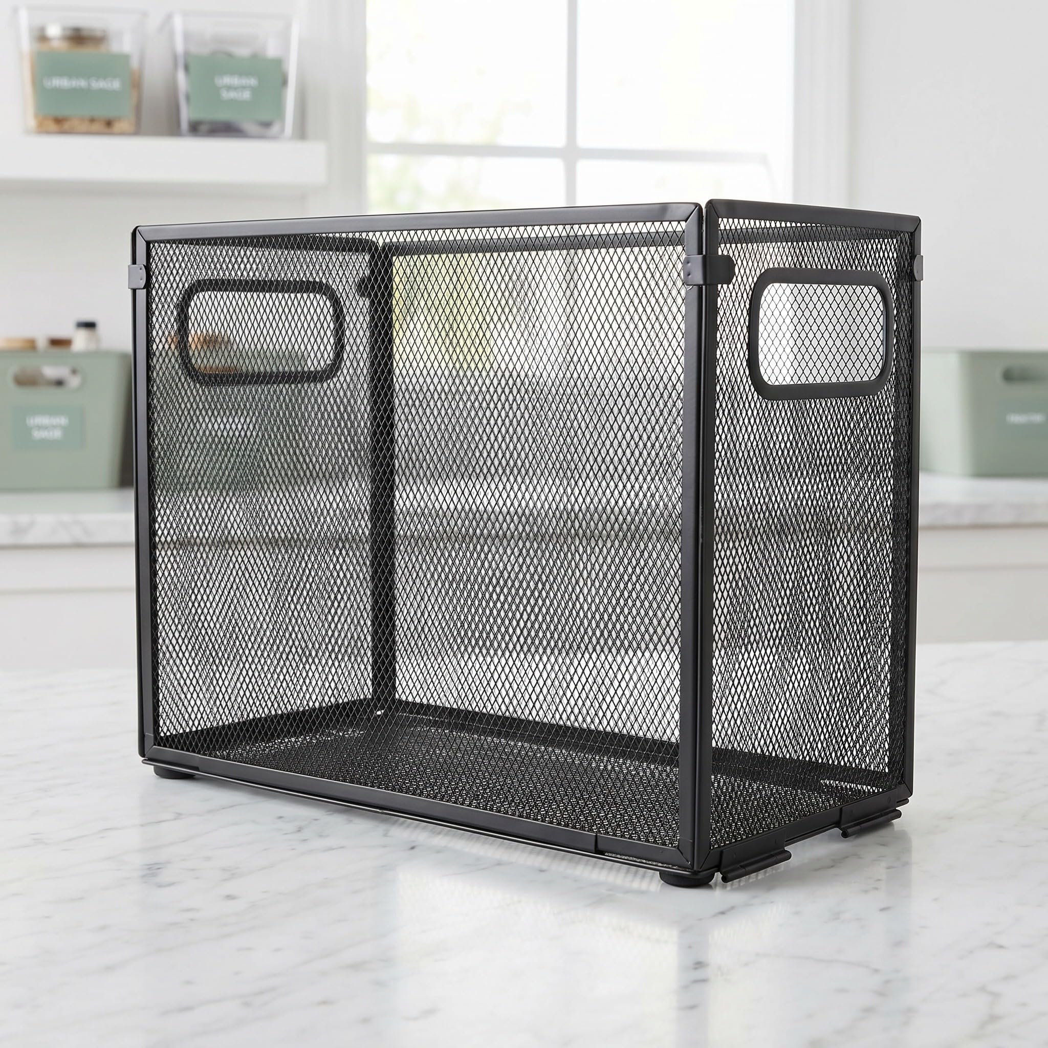 Artibetter Caja organizadora de Archivos, Cesta metálica Plegable, Organizador de Carpetas portátil | Caja de Archivo Colgante para Almacenamiento de Documentos, Cartas y Papeles en el hogar y la