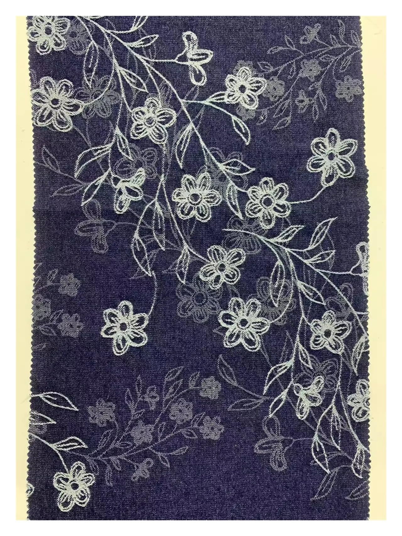 Tela Vaquera De AlgodóN Tela vaquera gruesa estilo Pastoral Jacquard lavada for coser vestidos, bolsos, pantalones, sombreros, bricolaje Tela De Costura(AA060-3)