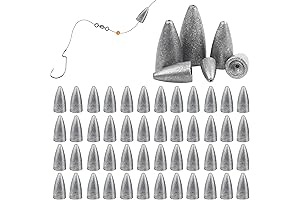 50pcs Bullet Fishing Sinkers: Optimized for Precision Casting in Freshwater and Saltwater Fishing