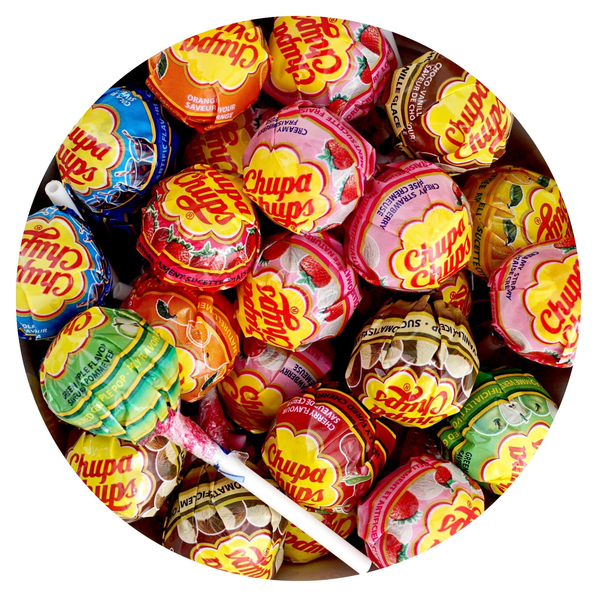 ChupaChups Assorted Lollipops, 2 Pound Bulk Bag (Approx 64 Lollipops), Individually Wrapped, The Hampton Popcorn & Candy Company