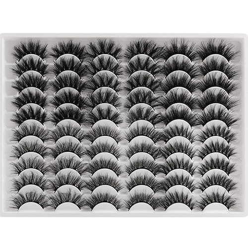 Miniatura 7 de ALICE - Paquete de 30 pares de pestañas postizas de visón sintético de 0.8pulgadas, 6 estilos, volumen esponjoso 6D, estilo llamativo