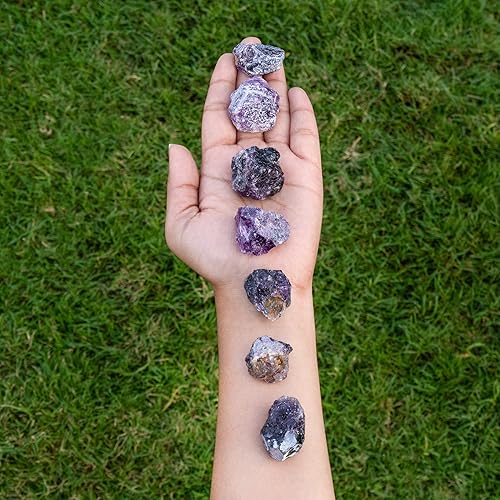 Miniatura 6 de SUBSH Cristales de amatista áspera, cristales y piedras curativas, cristales grandes, piedras preciosas sin pulir, cristales crudos, cristal áspero
