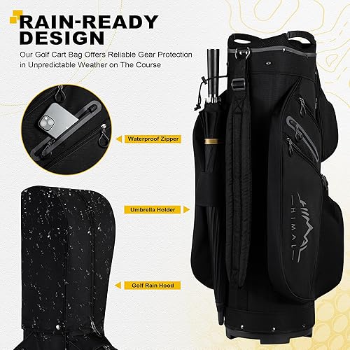 Vista 5 de Bolsa para carrito de golf, con divisor organizador de 15 compartimentos en la parte superior con asas y cubierta contra la lluvia