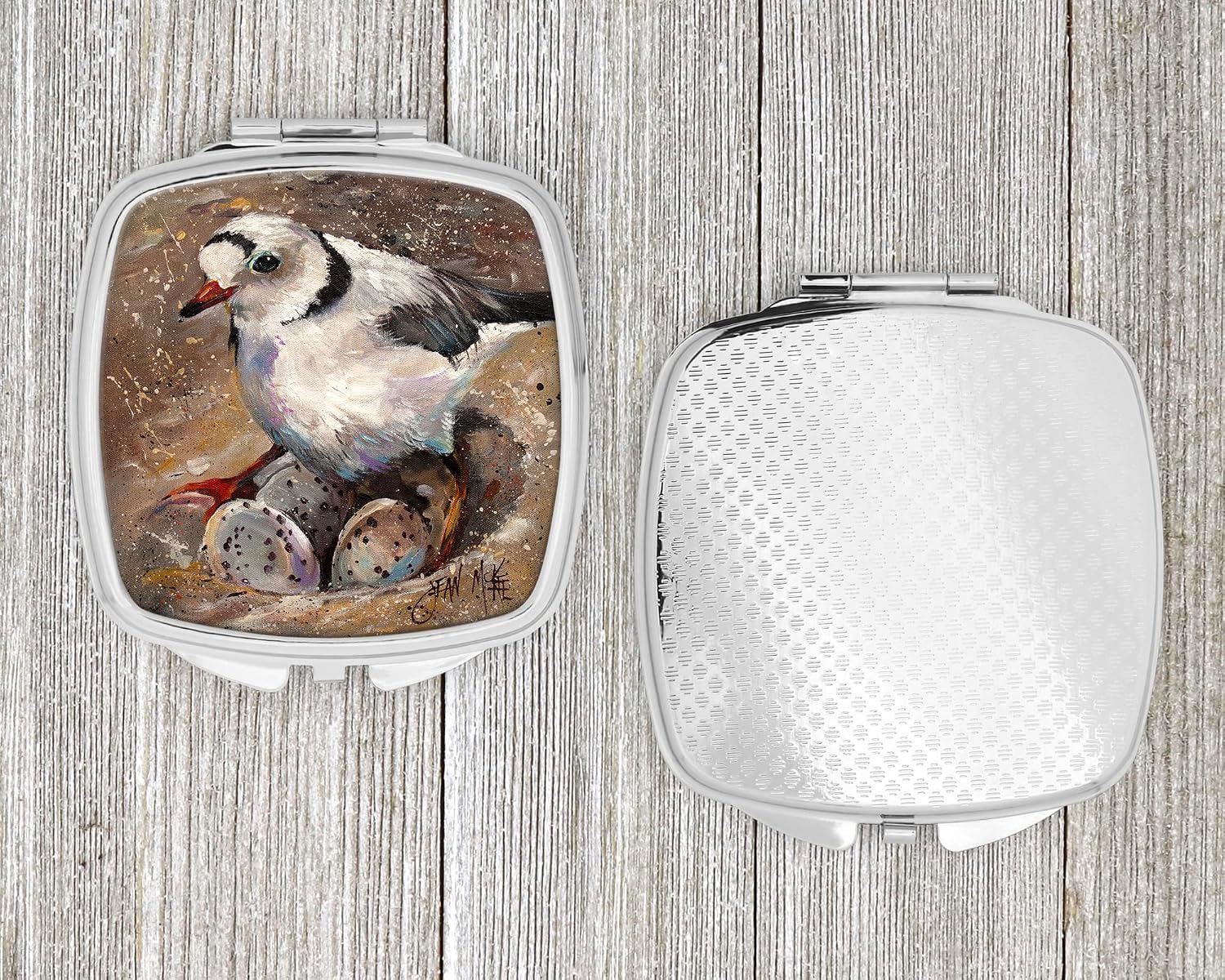 Caroline's Treasures JMK1215SCM Piping Plover Compact Mirror Decorative Travel Makeup Mirror for Women Girls Gifts Pocket Makeup Mirror Folding Handheld image 4