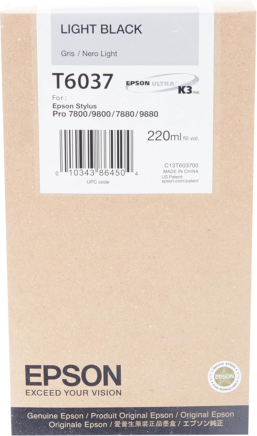 Epson Ink Cartridge for Stylus Pro 7800, Light Black, Genuine, Amazon Dash Replenishment Ready