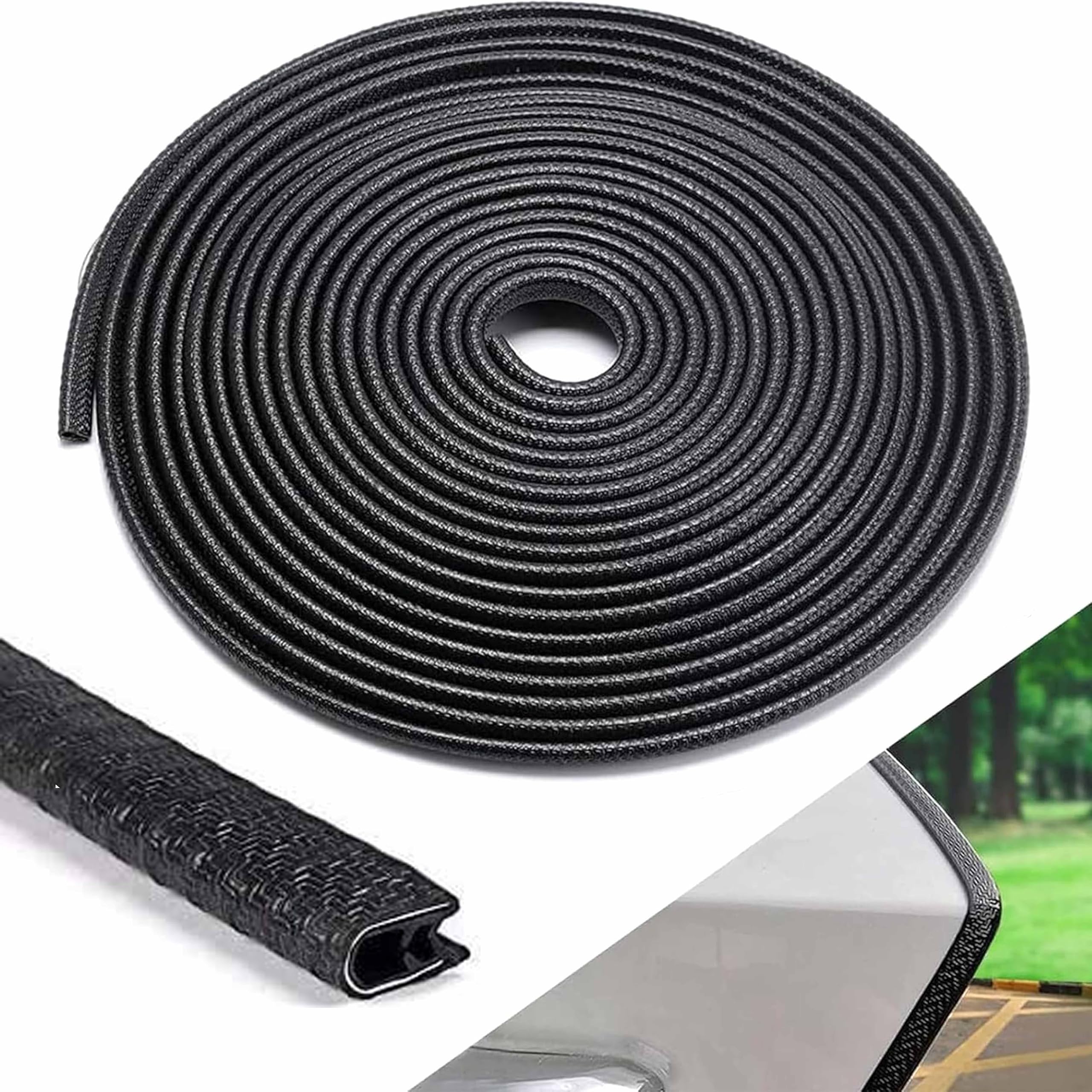 Car Door Edge Guards, 10M Clear Transparent Universal Tape, Anti-Scratch Anti-Collision Adhesive Strip Door Sill Protector for Front and Rear Bumper, Fits All Vehicles (U Shape-33Ft-Black)