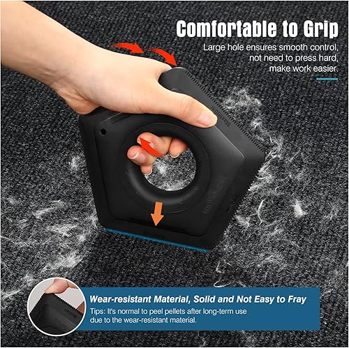 Miniatura 5 de Removedor de pelo de mascotas, detallador de pelo de perro y gato para sofá, eliminación de detalles de pelo de perro para interior del automóvil,